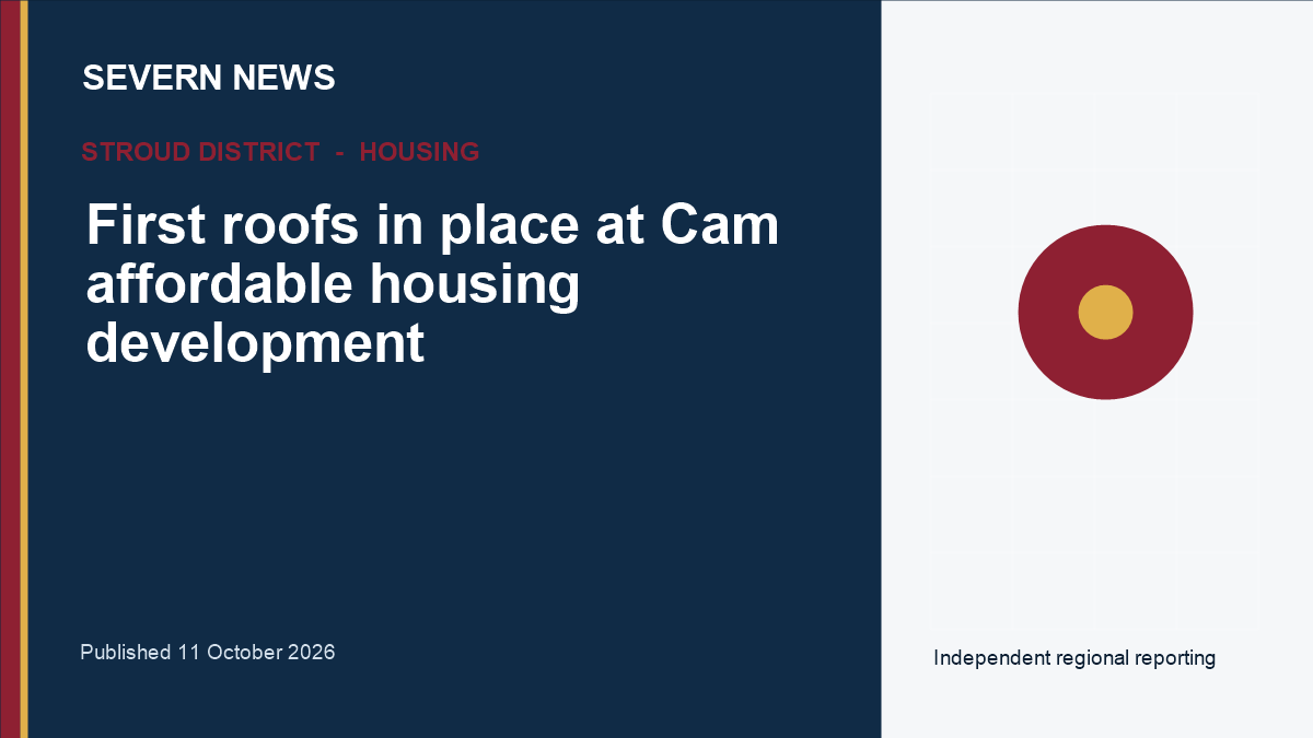 Severn News graphic for First roofs in place at Cam affordable housing development