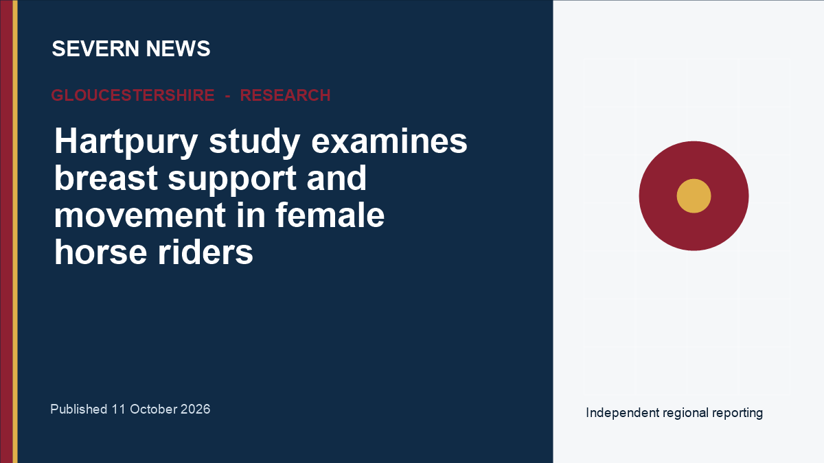 Severn News graphic for Hartpury study examines breast support and movement in female horse riders