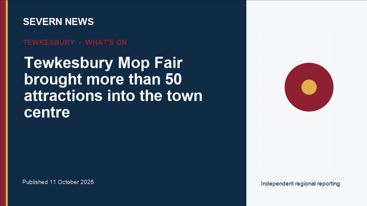 Severn News graphic for Tewkesbury Mop Fair brought more than 50 attractions into the town centre